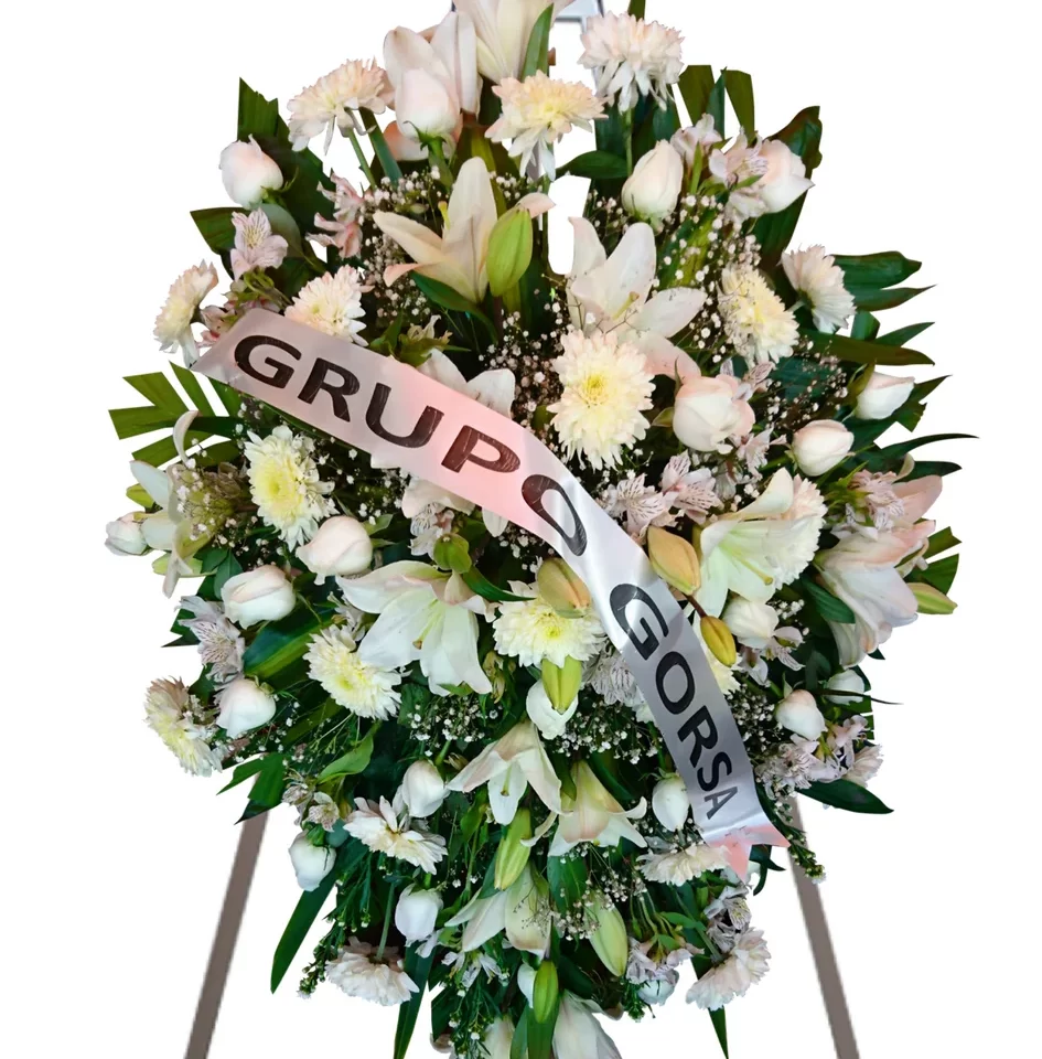 Arreglo fúnebre de crisantemos