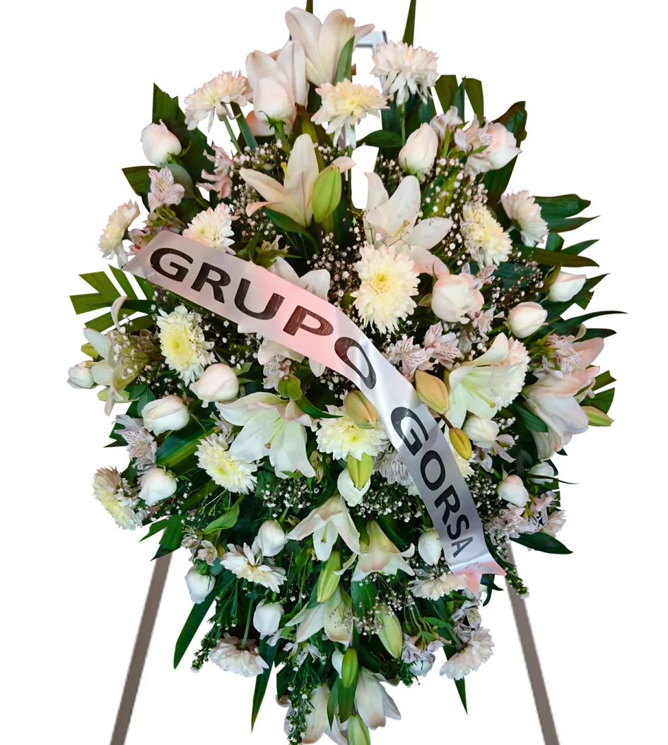 Arreglo fúnebre de crisantemos