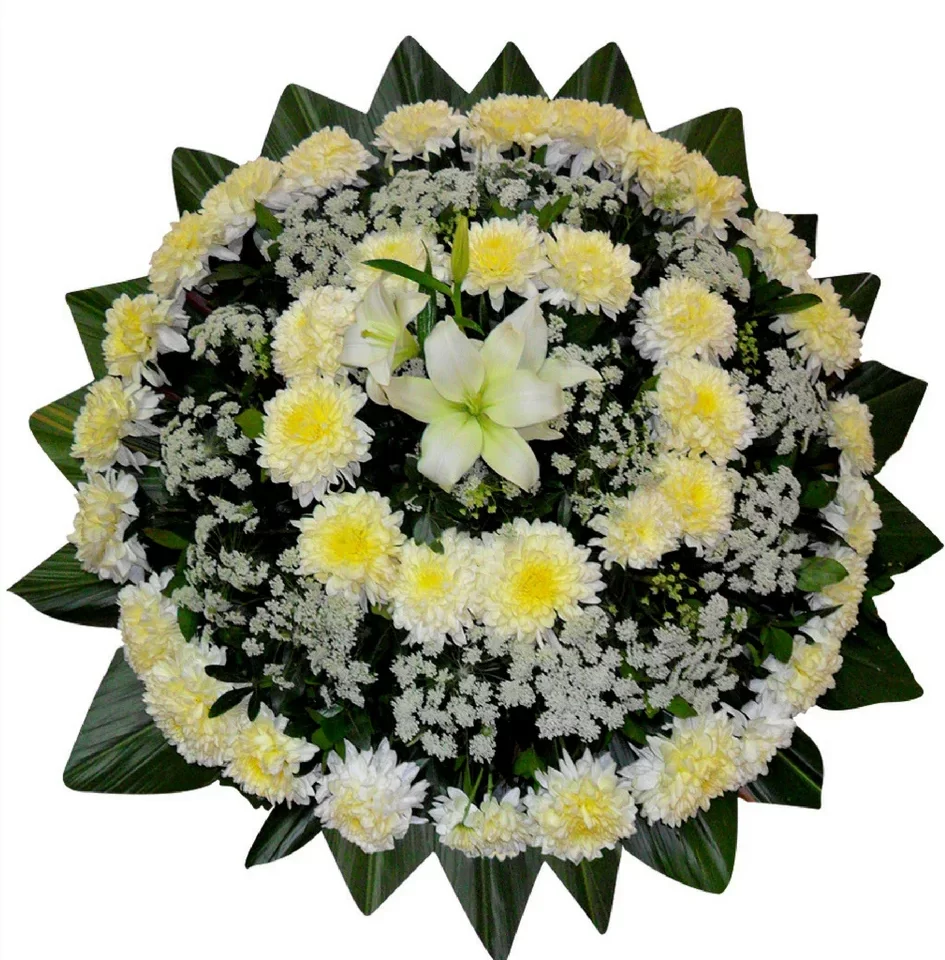 Corona Fúnebre Chica de Crisantemos