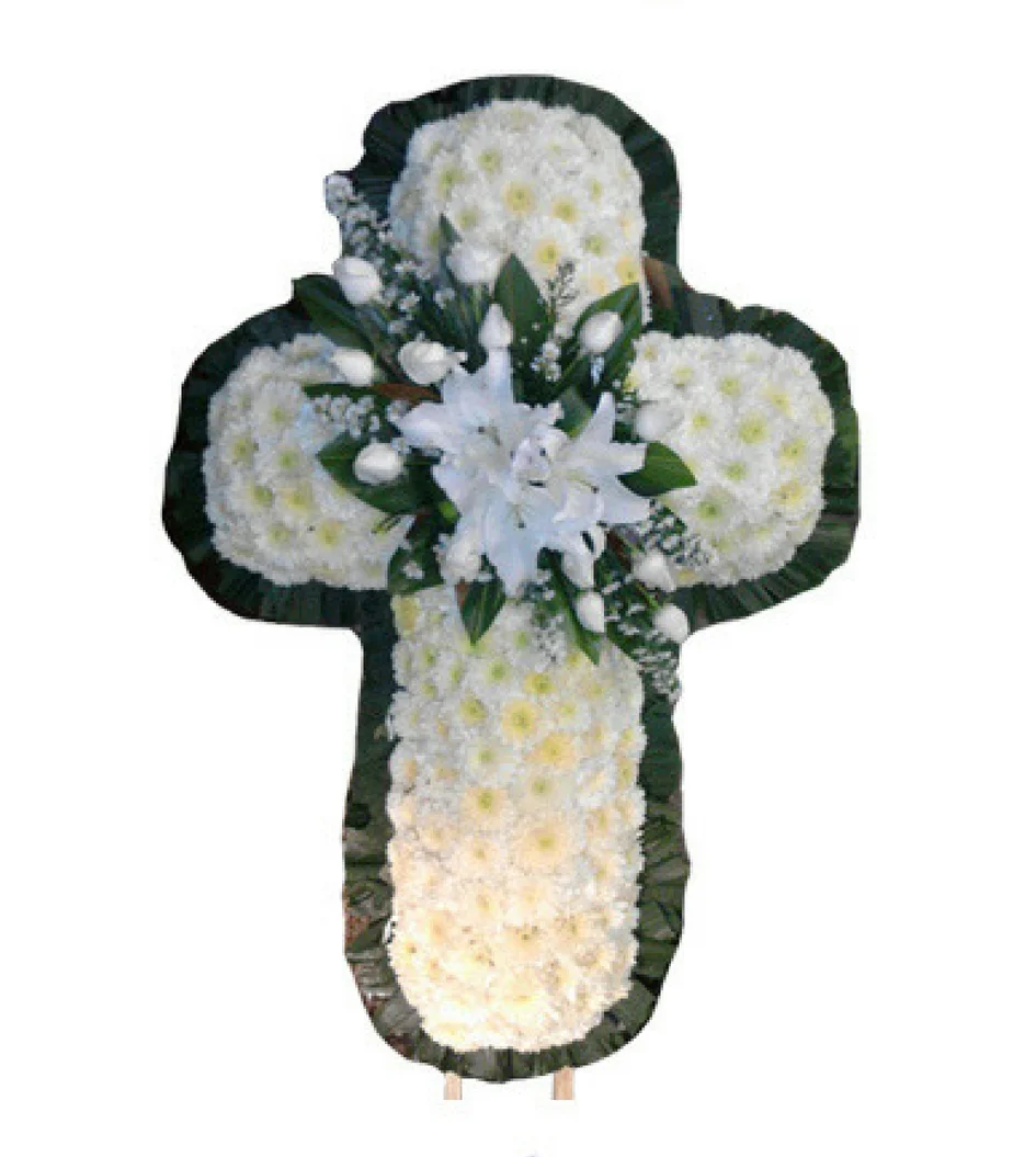 Arreglo para funeral cruz de flores